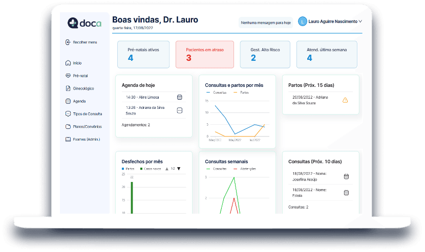 Notebook exibindo informações online para a médico